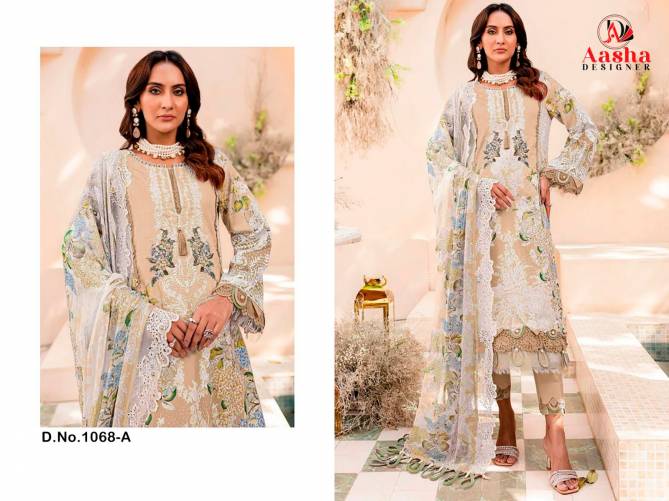A S D 1068 AB Embroidery Pure Cotton Pakistani Suits Wholesale Price In Surat